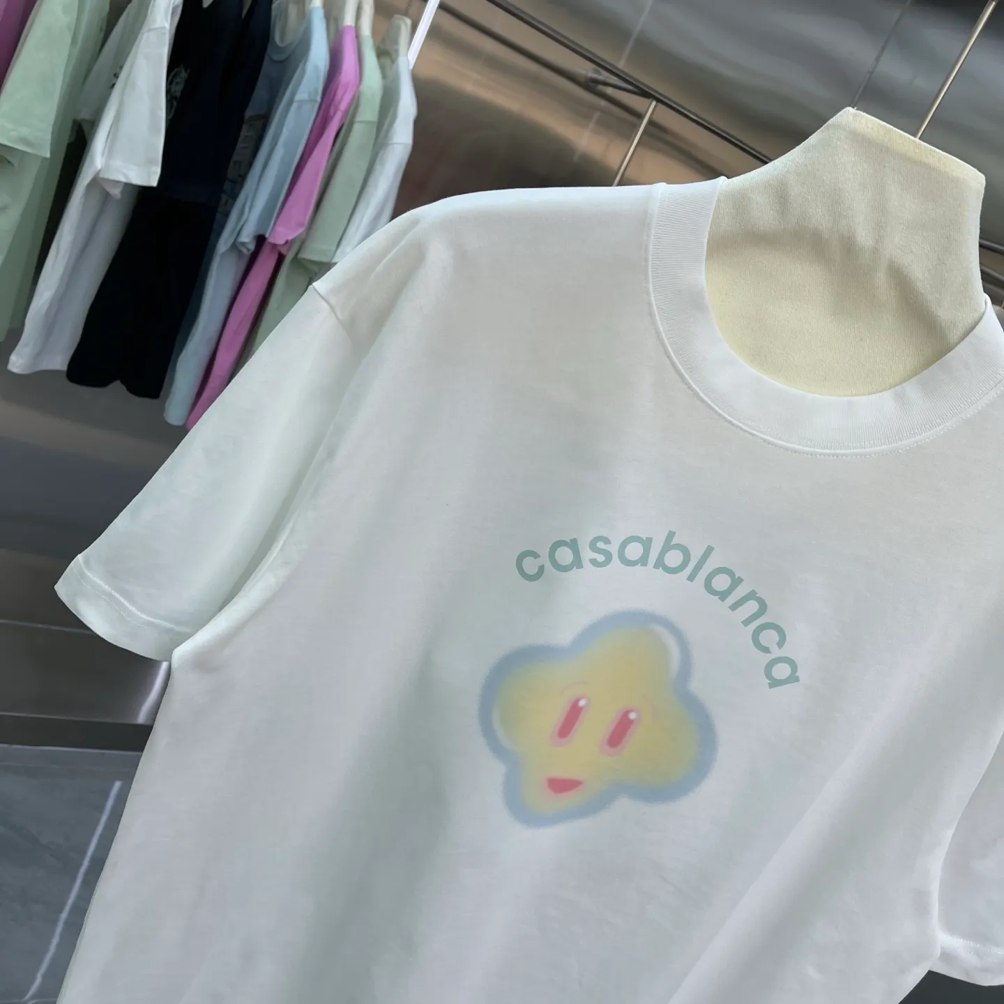 New Arrival Casablanca Classic Series T ～ ， ， 。 ， Classic ， In Stock ！ ：White Black Light Blue Orange Pink（5 ） Size：S M L XL XXL